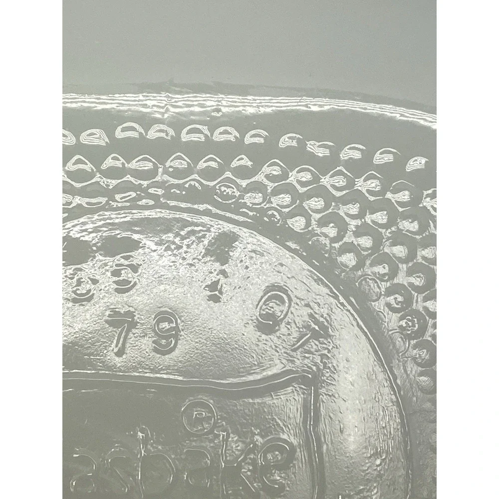 Glasbake Vintage J-235 Casserole Dish 1Qt Navy Blue Flower Pattern Microwaveable